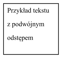 Przykład tekstu z podwójnym odstępem (odstęp równy wysokości linii tekstu pomiędzy każdą linią)